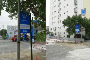 [01.08.23] Sản xuất và lắp đặt hoàn thiện biển và sơn tường nhận diện 2 trạm sạc Vinfast tại Đà Nẵng